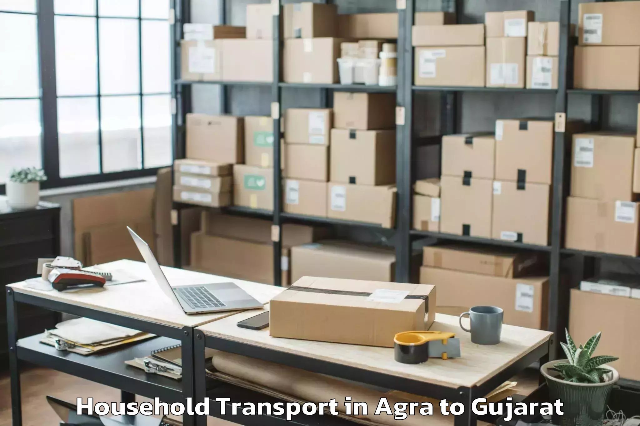 Reliable Agra to Dediapada Household Transport